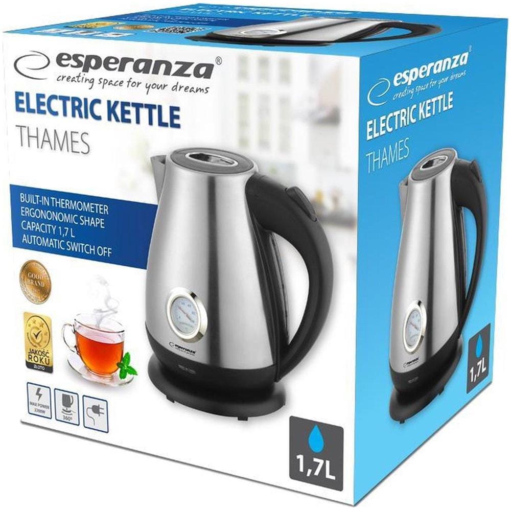 Ekk029 Bollitore Elettrico Con Termometro 1,7 L 2200 W Inox - Foto 2