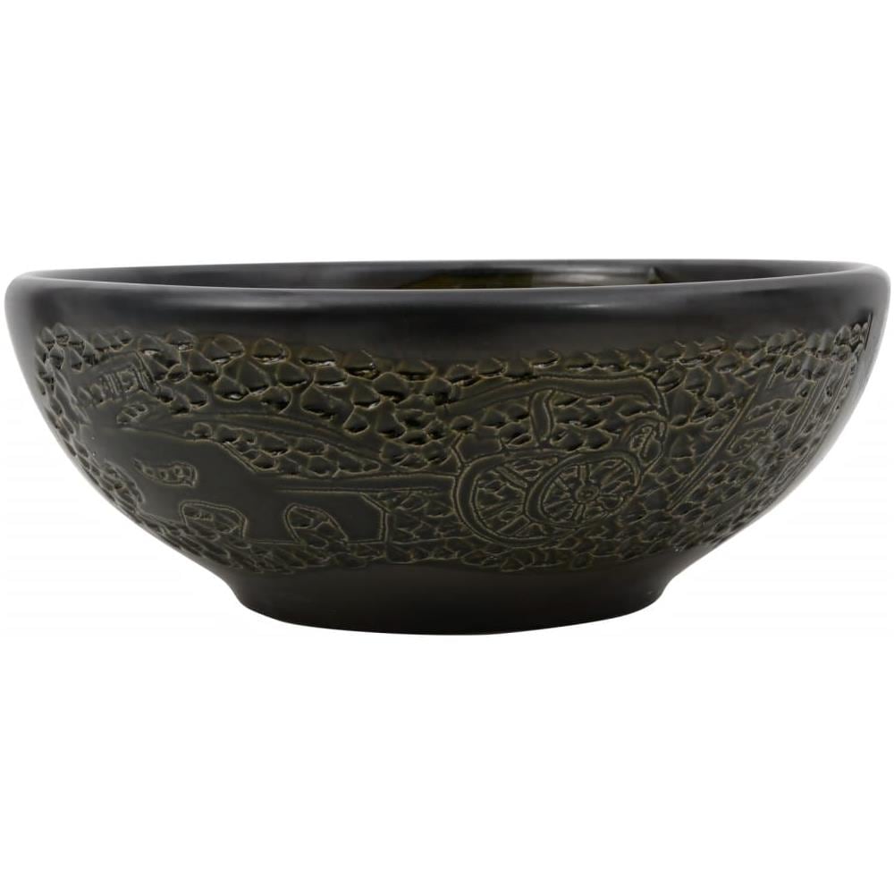 Lavabo Da Appoggio Nero Rotondo F41x14 Cm Ceramica - Foto 2