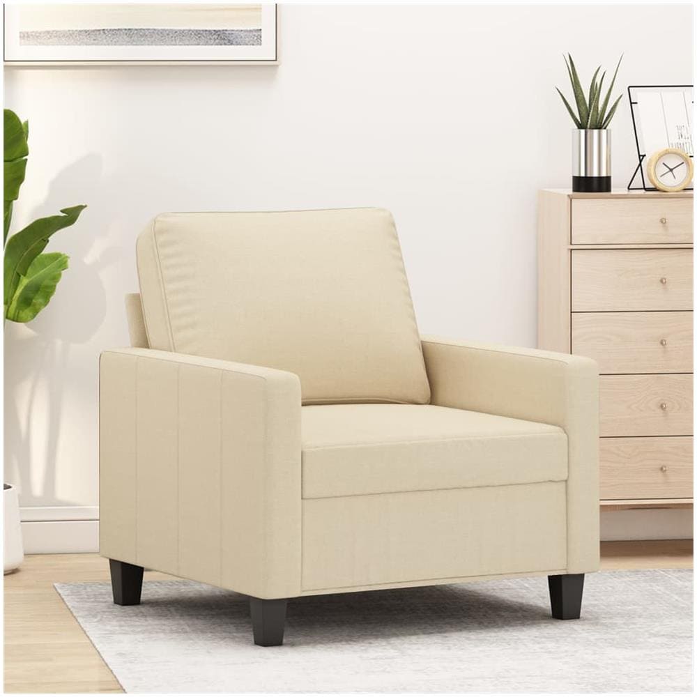 Poltrona Crema 60 Cm In Tessuto - Foto 1