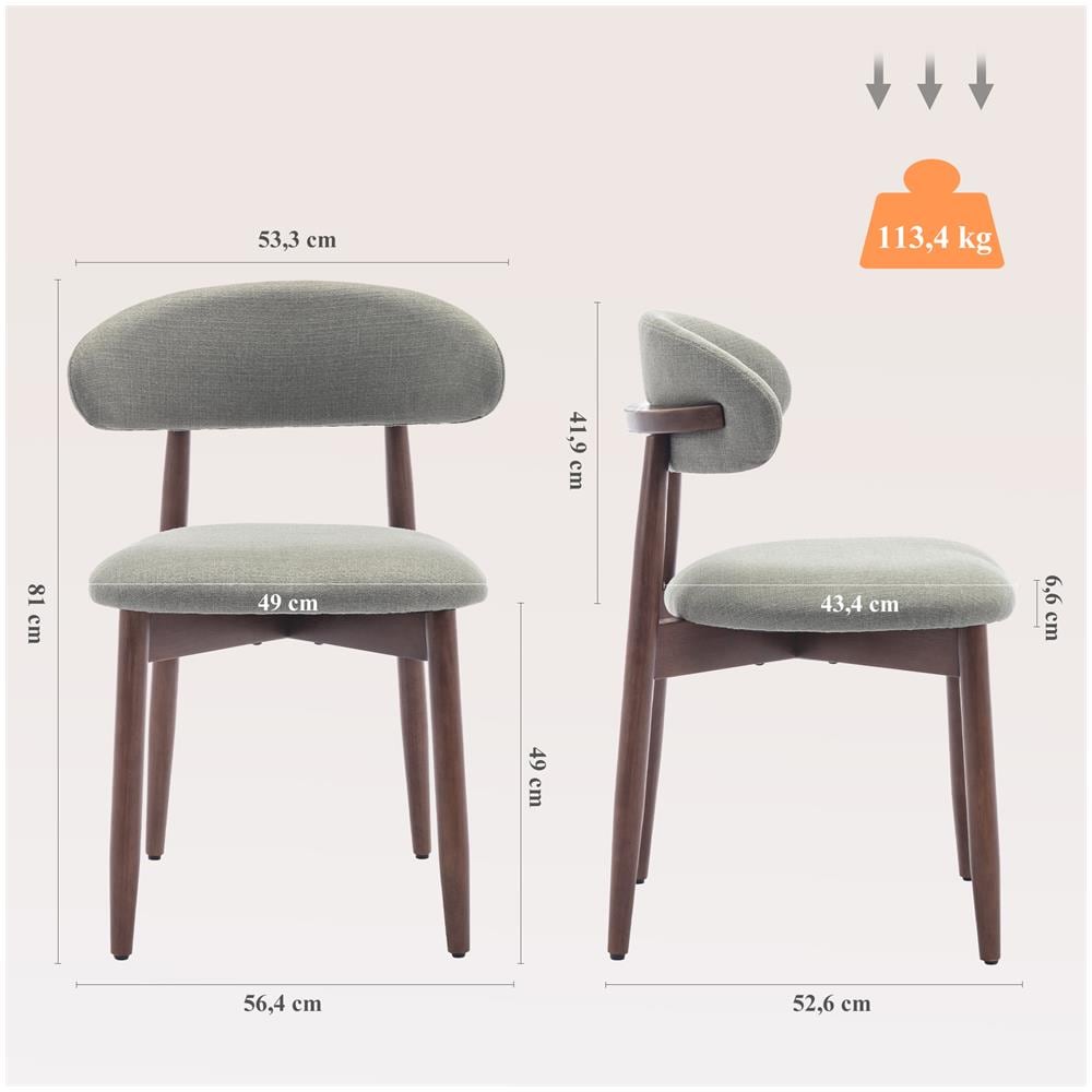 Sedie Da Pranzo, Set Da 2 Pezzi, Sedie Robuste Ed Eleganti In Stile Nordico Minimalista, Ideali Per Sala Da Pranzo E Cucina, Colore Verde - Foto 2