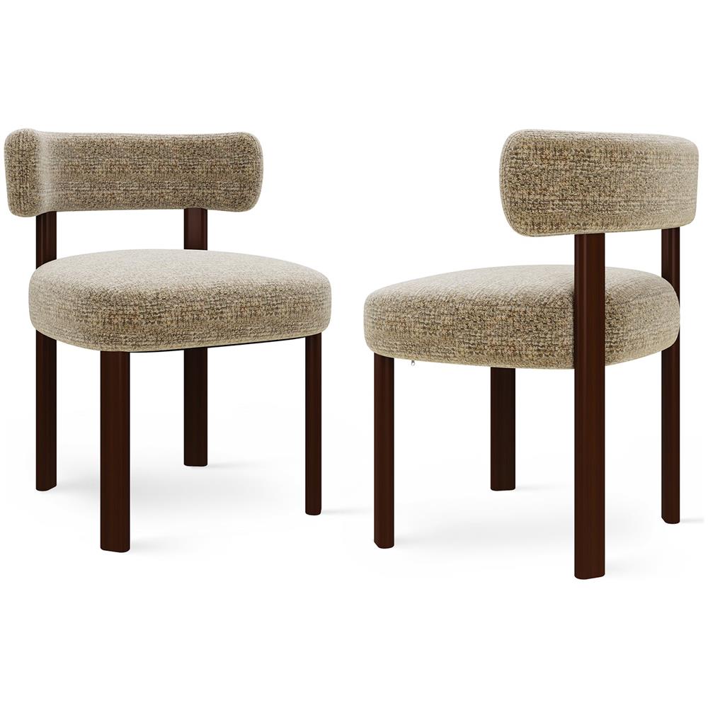 Set Da 2 Sedie Da Pranzo In Legno Massello, Design Pulito E Caldo, Per Sala Da Pranzo O Cucina, Colore Marrone - Foto 1