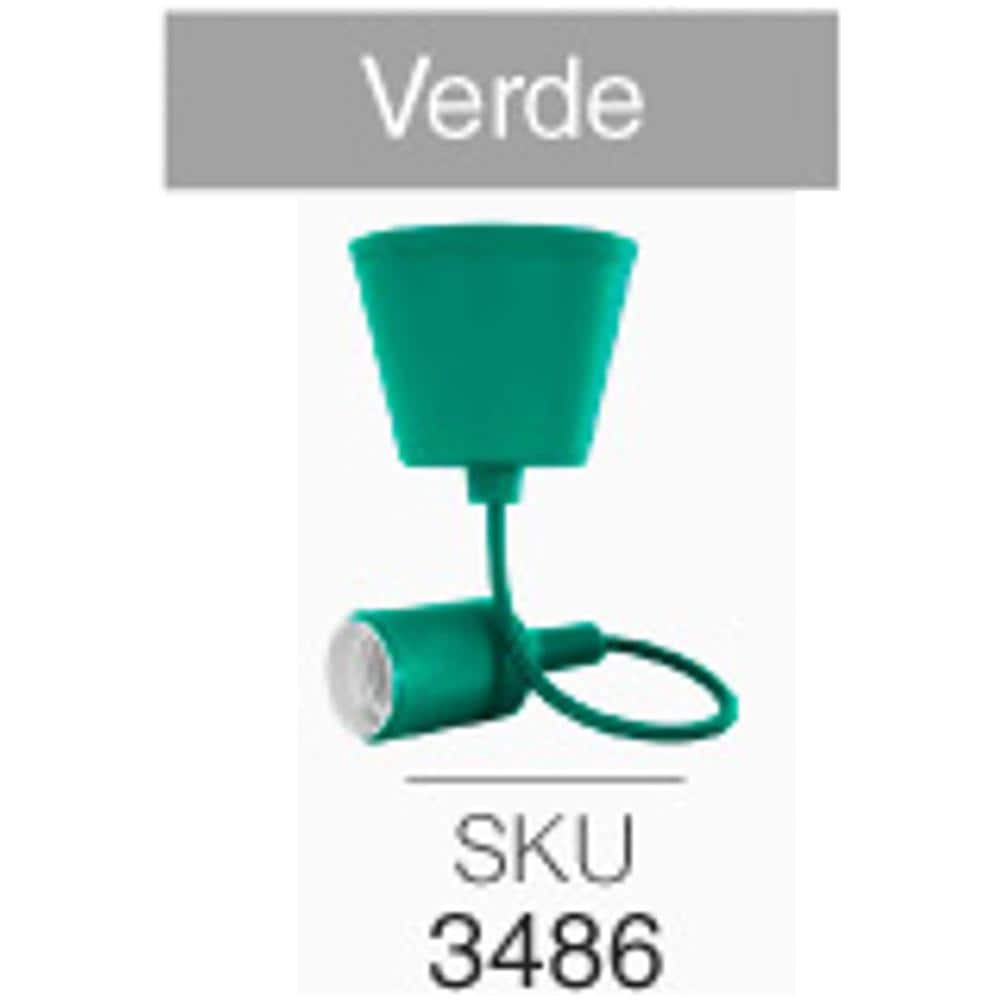 Lampadario Portalampada E27 Colore Verde / verde Acqua Vt-7228 3486 - Foto 2