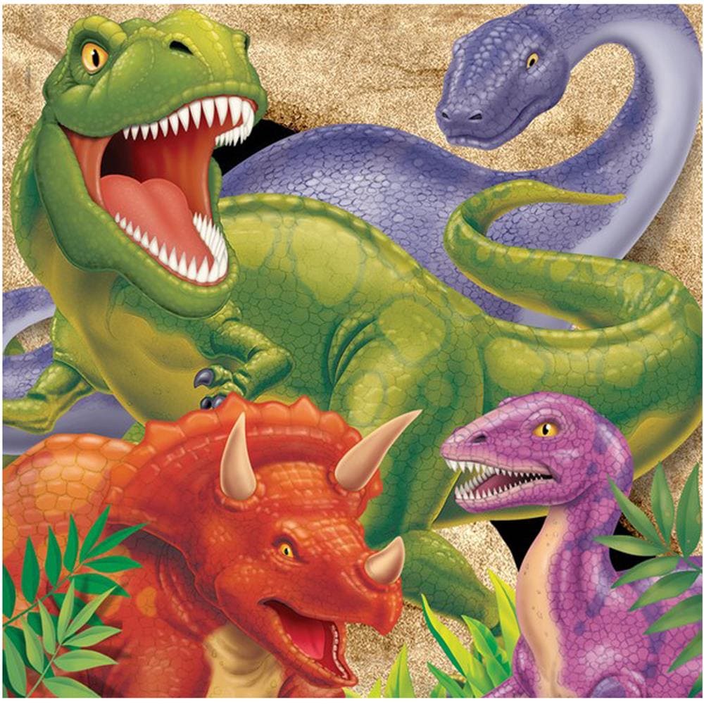 16 Tovaglioli Carta Disegno Dinosauro Taglia Unica - Foto 1