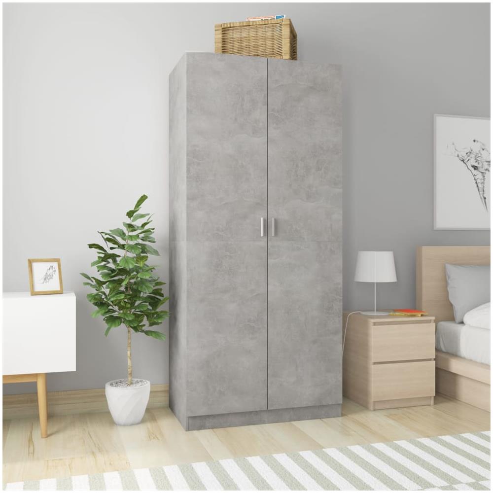 Armadio Grigio Cemento 90x52x200 cm in Legno Multistrato - Foto 1