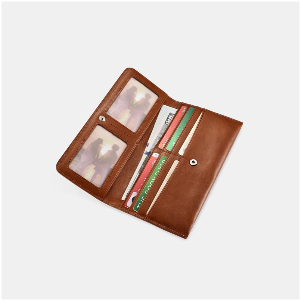 Ultrasottile Portafoglio In Pelle Deluxe Tan Marrone - Foto 5