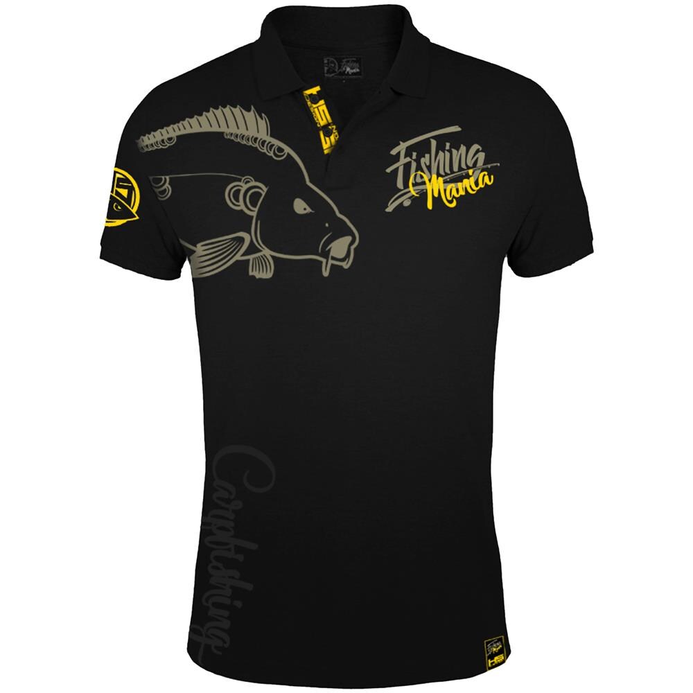 Polo Pesca Mania Carpfishing, Xl, Nero E Giallo, Camicia Di Pescatori Di Carpe Polo 010200304 - Foto 1