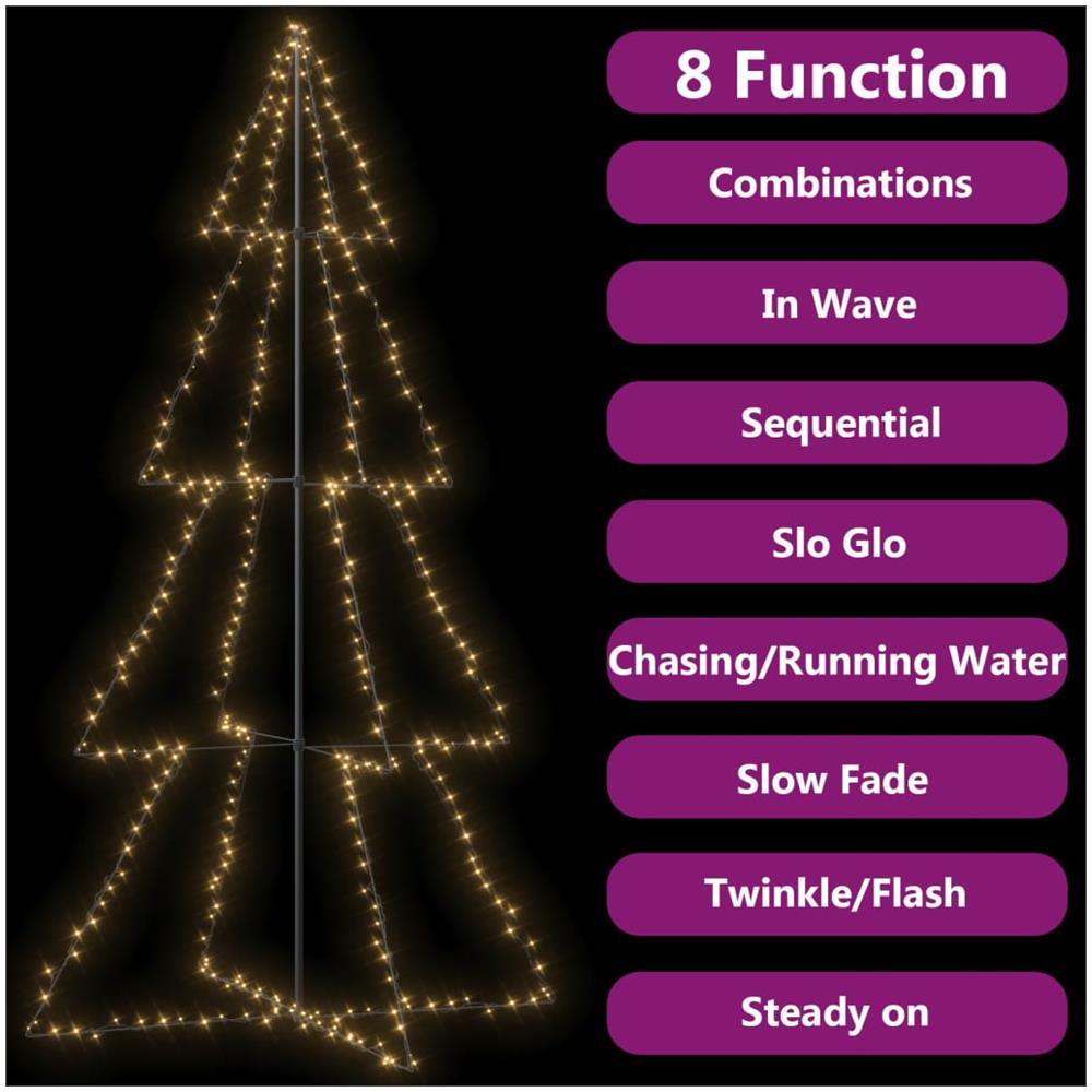 Albero di Natale a Cono 360 LED per Interni Esterni 143x250 cm - Foto 2