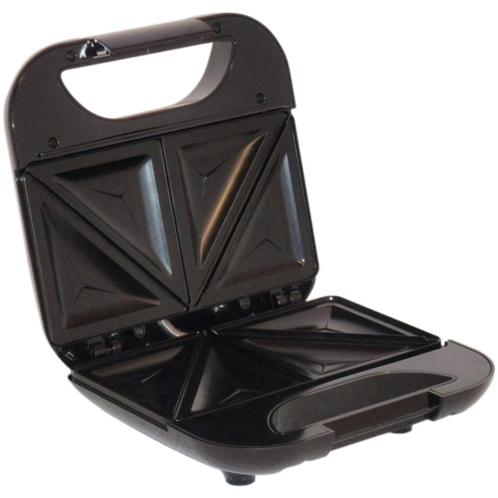 900 W Finitura in Acciaio Inox 0 Decibel Grigio Mpm MOP-20M MOP-20M-Tostapane Elettrico per 2 panini Piastre antiaderenti a Forma di Triangolo 