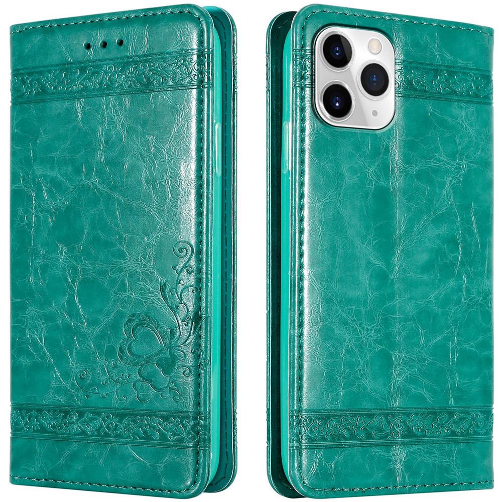 Custodia Compatibile Con Apple Iphone 11 Pro Max In Turchese Con Ornamenti - Coperchio Protettiva Con Chiusura Magnetica, Funzione Stand E Tasca Per Le Carte - Foto 1