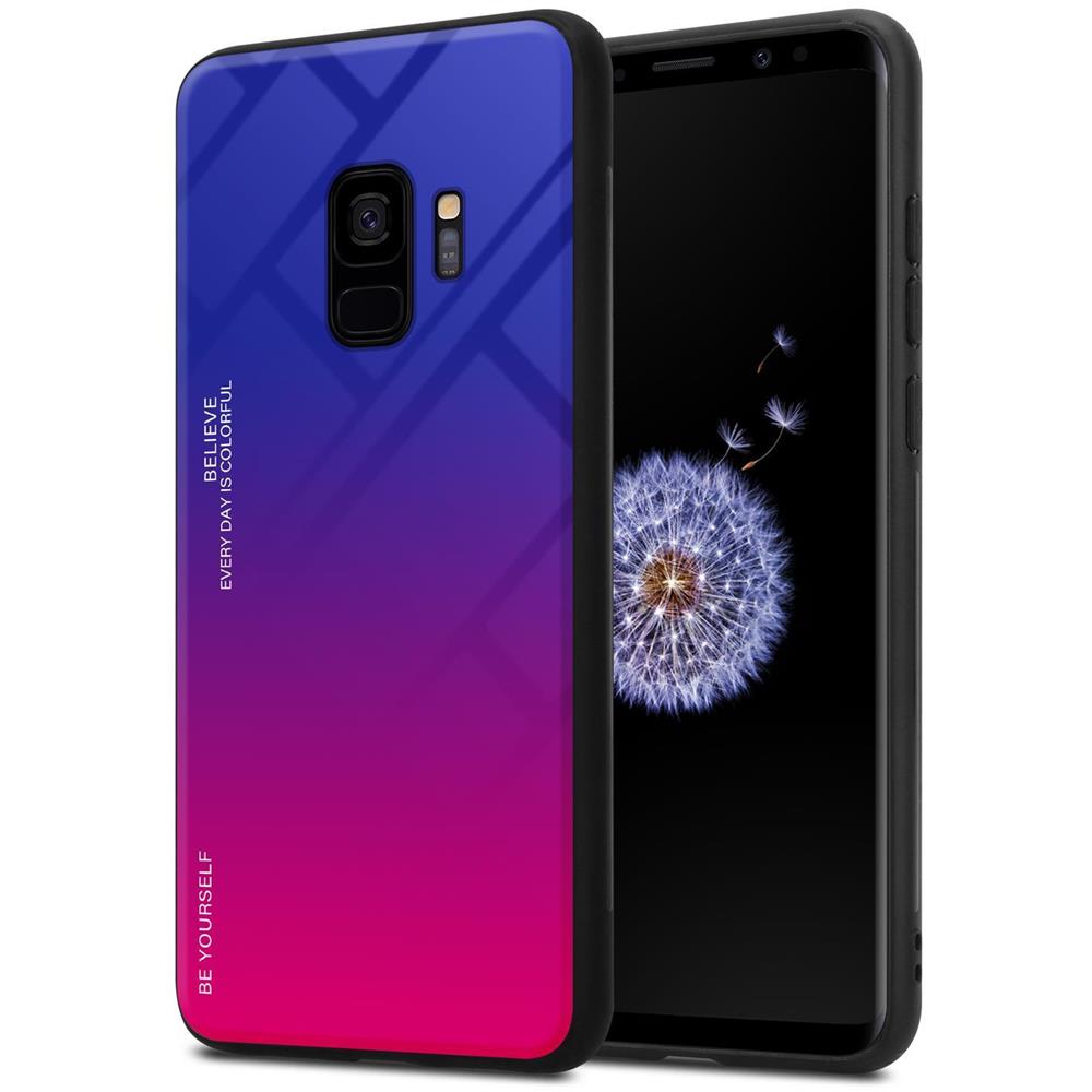 Custodia Compatibile Con Samsung Galaxy S9 In Viola - Rosso - Coperchio Protettivo Bicolore In Vetro Temperato E Silicone Tpu - Foto 1