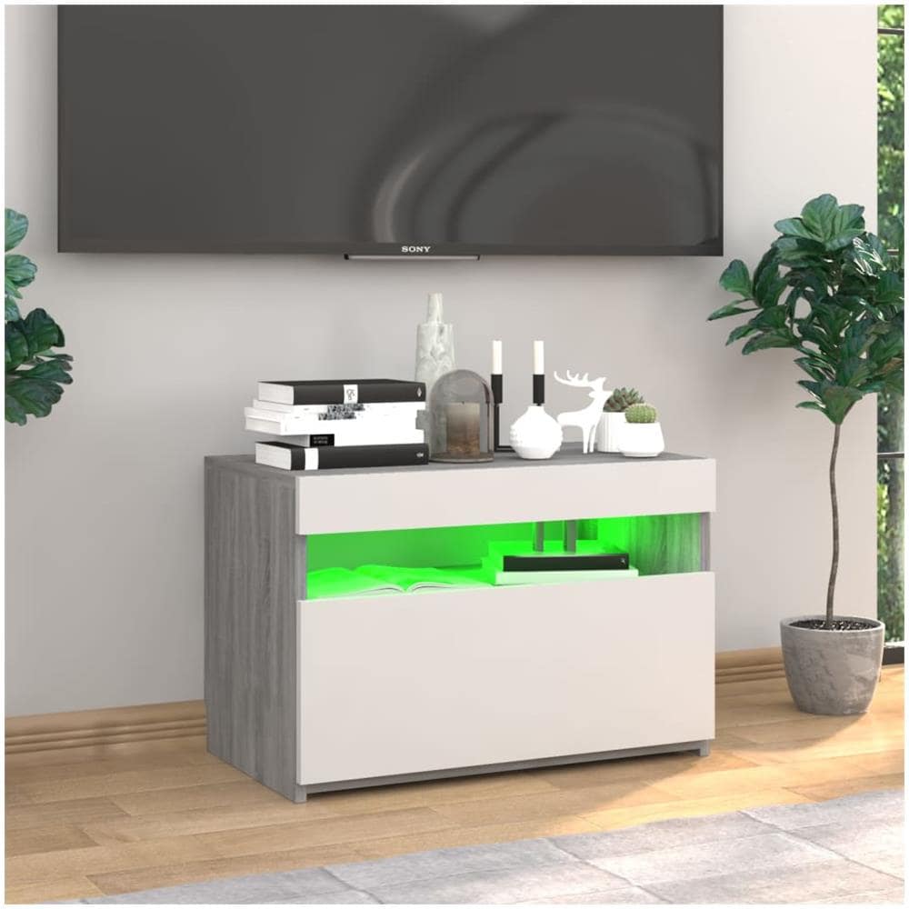 Mobile Porta TV con Luci LED Grigio Sonoma 60x35x40 cm - Foto 2