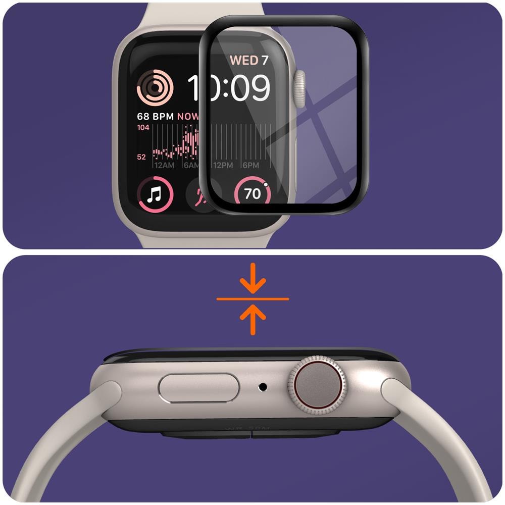 Salvadisplay In Vetro Organico Per Apple Watch Se, 44 Mm Bordo Nero - Foto 5