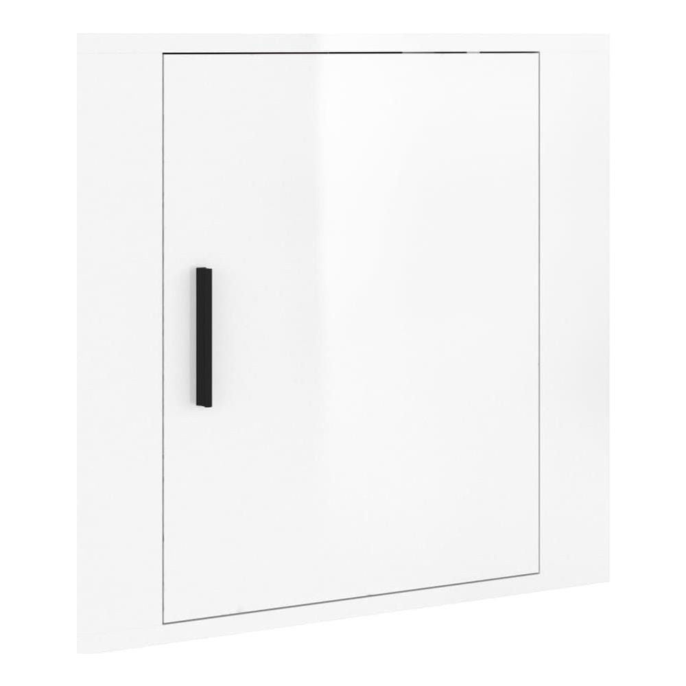 Comodino A Muro Bianco Lucido 50x30x47 Cm - Foto 2