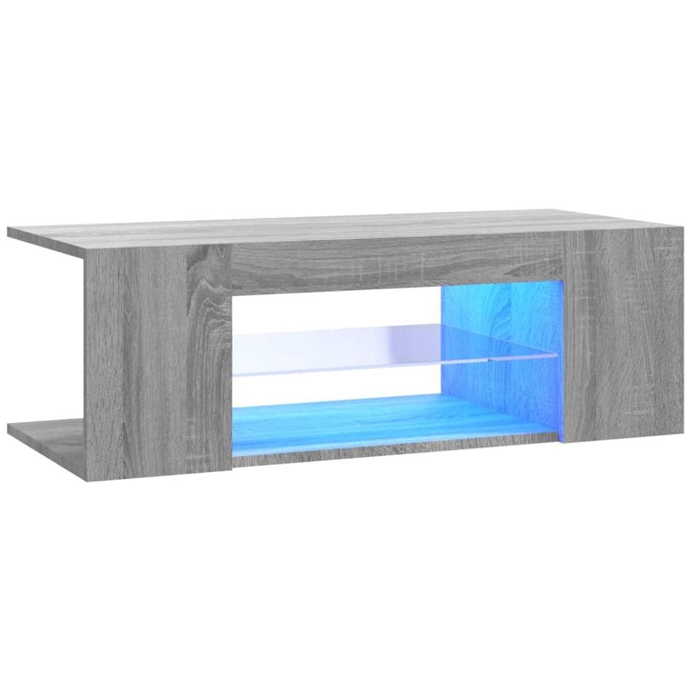 Mobile Porta Tv Con Luci Led Grigio Sonoma 90x39x30 Cm - Foto 2