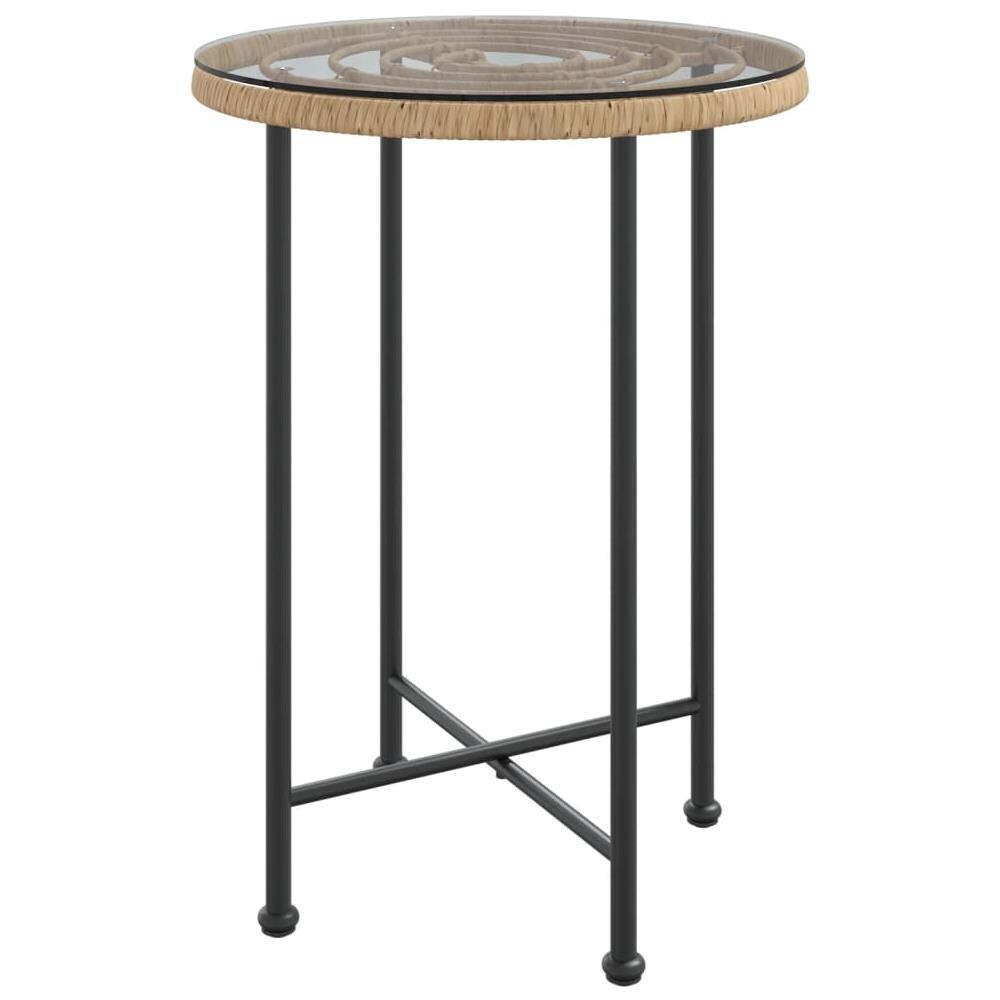 Tavolo Da Pranzo 55 Cm Vetro Temperato E Acciaio - Foto 2