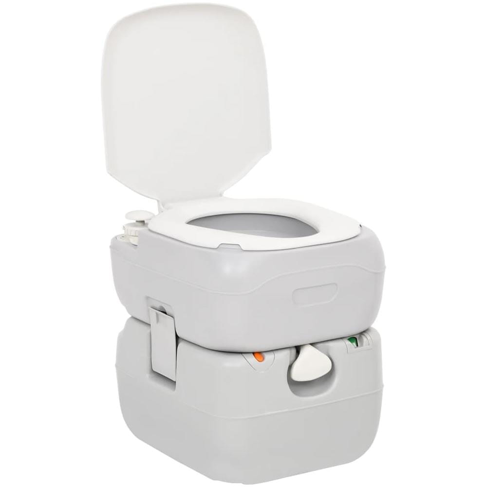 Toilette Da Campeggio Portatile Grigia E Bianca 22+12 L In Hdpe - Foto 3