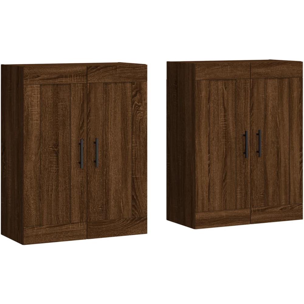 Armadietti A Parete 2 Pz Rovere Marrone In Legno Multistrato - Foto 2