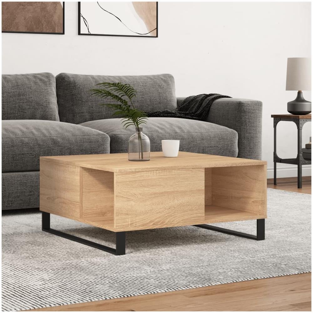 Tavolino Salotto Rovere Sonoma 80x80x36,5 Cm Legno Multistrato - Foto 1