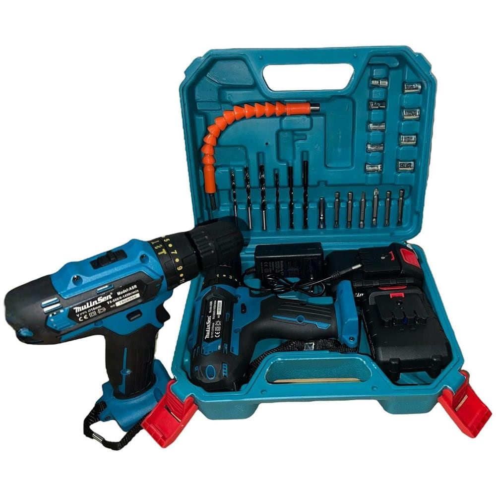 MLS0003 Trapano Avvitatore Doppia Batteria a Litio 48V 2ah con Accessori - Foto 3