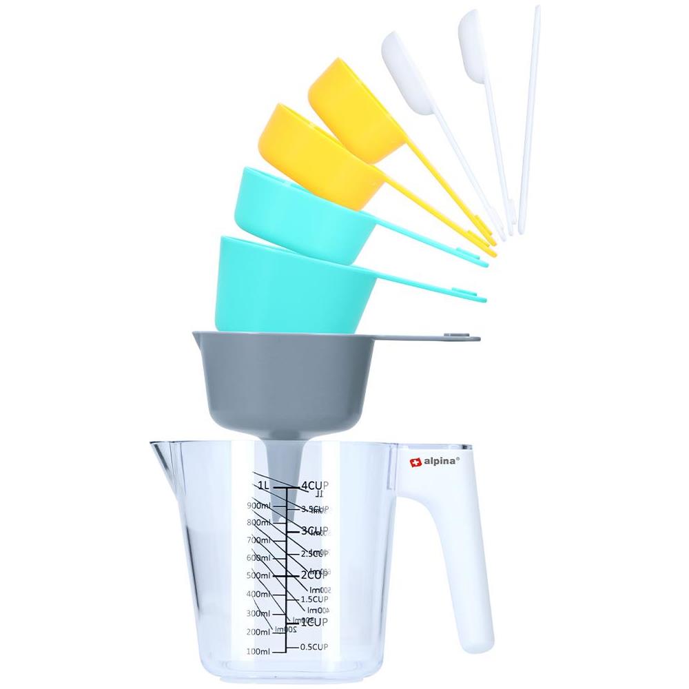 Set 8 Accessori per Cucinare con Caraffa Graduata Brocca Misurini e Cucchiai - Foto 4