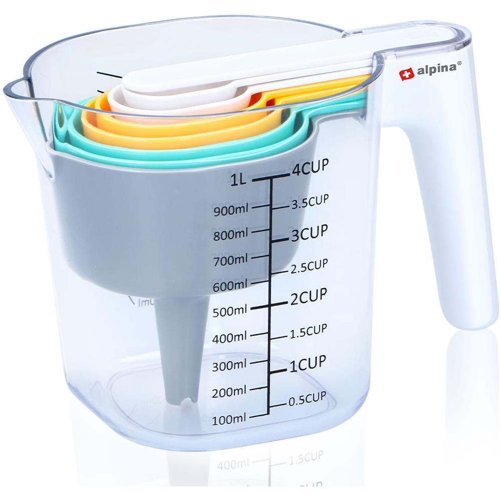 Set 8 Accessori per Cucinare con Caraffa Graduata Brocca Misurini e Cucchiai - Foto 1