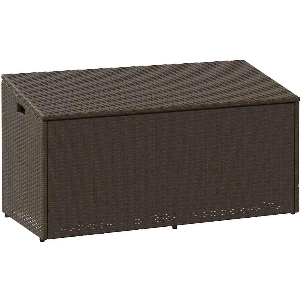 Baule da Giardino Marrone 110x50x58 cm in Polyrattan - Foto 1