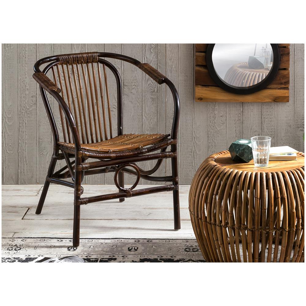 Poltrona in rattan naturale fatta a mano, soggiorno, design rustico, antico - Foto 2