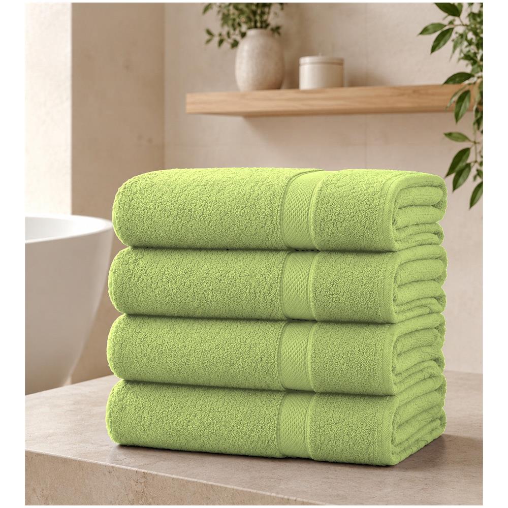 Set 4 Teli Bagno 100x150 cm - Morbidezza, Eleganza e Qualità - Herbal Garden /Verde Erba - Foto 1