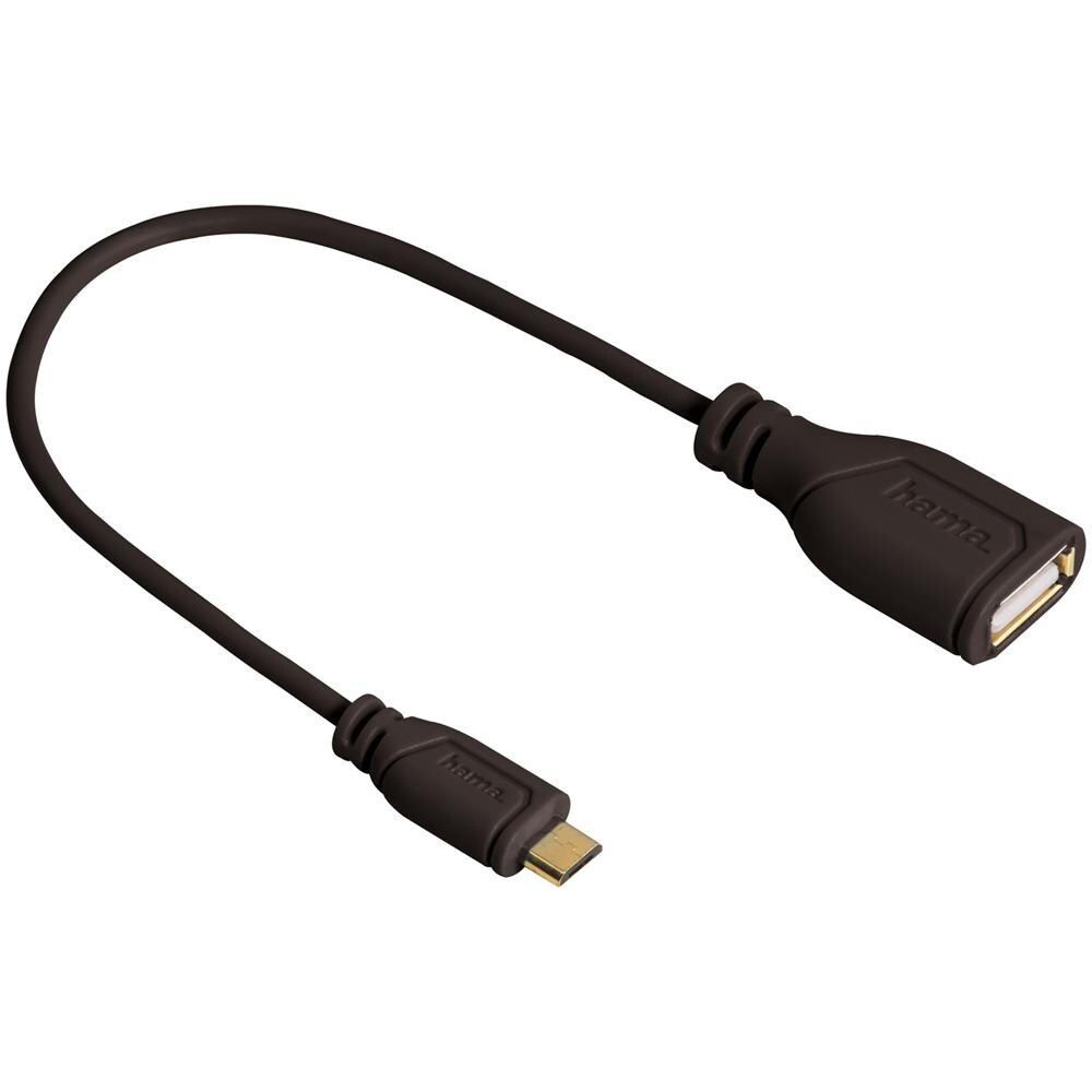 Cavetto adattatore per tablet USB A 2.0 F / USB Micro B 3.0 M, 0,15 metri, USB OTG, contatti dorati, doppia schermatura, nero, 3 stelle - Foto 1