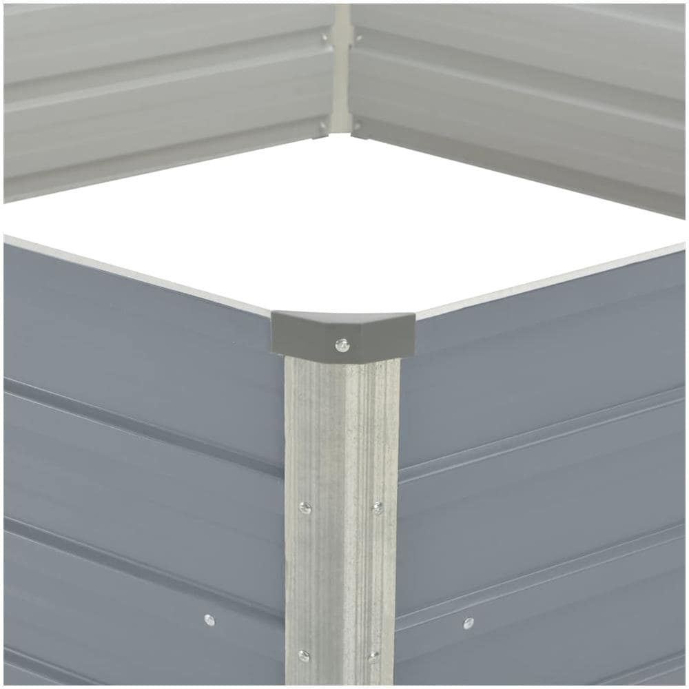 Letto di Coltura Rialzato 129x129x46 cm Acciaio Zincato Grigio - Foto 6