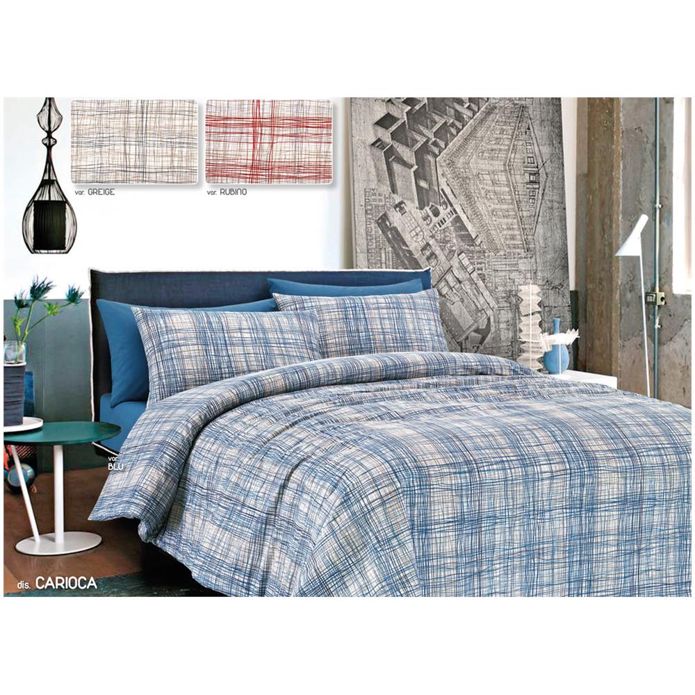 Trapunta Estiva Quilt Primaverile Leggero 100gr Disegno Carioca Matrimoniale Blu - Foto 1