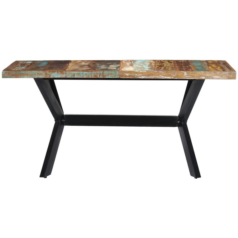 Tavolo Da Pranzo 140x70x75 Cm In Legno Massello Di Recupero - Foto 2