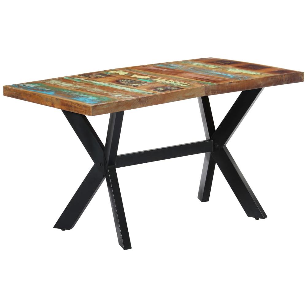 Tavolo Da Pranzo 140x70x75 Cm In Legno Massello Di Recupero - Foto 8