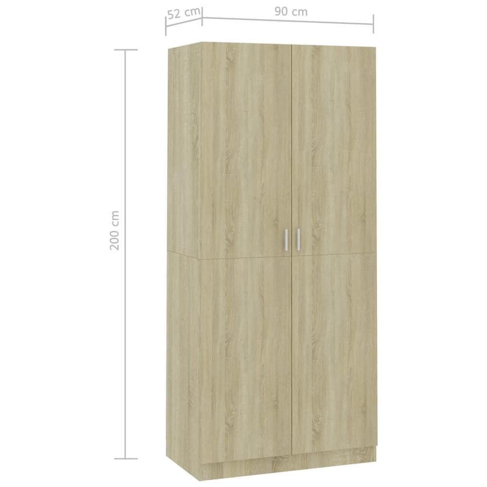 Armadio Rovere Sonoma 90x52x200 cm in Legno Multistrato - Foto 8