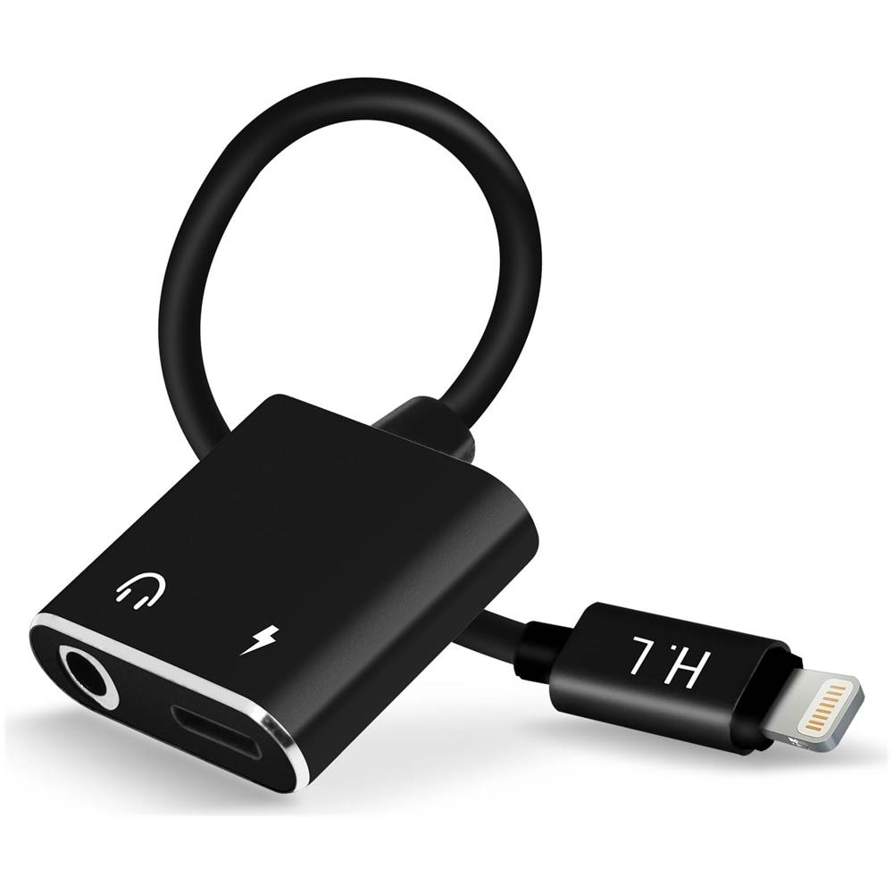 Adattatore Audio Carica Iphone A Lightning E Jack 3,5 Mm Femmina Nero - Foto 2