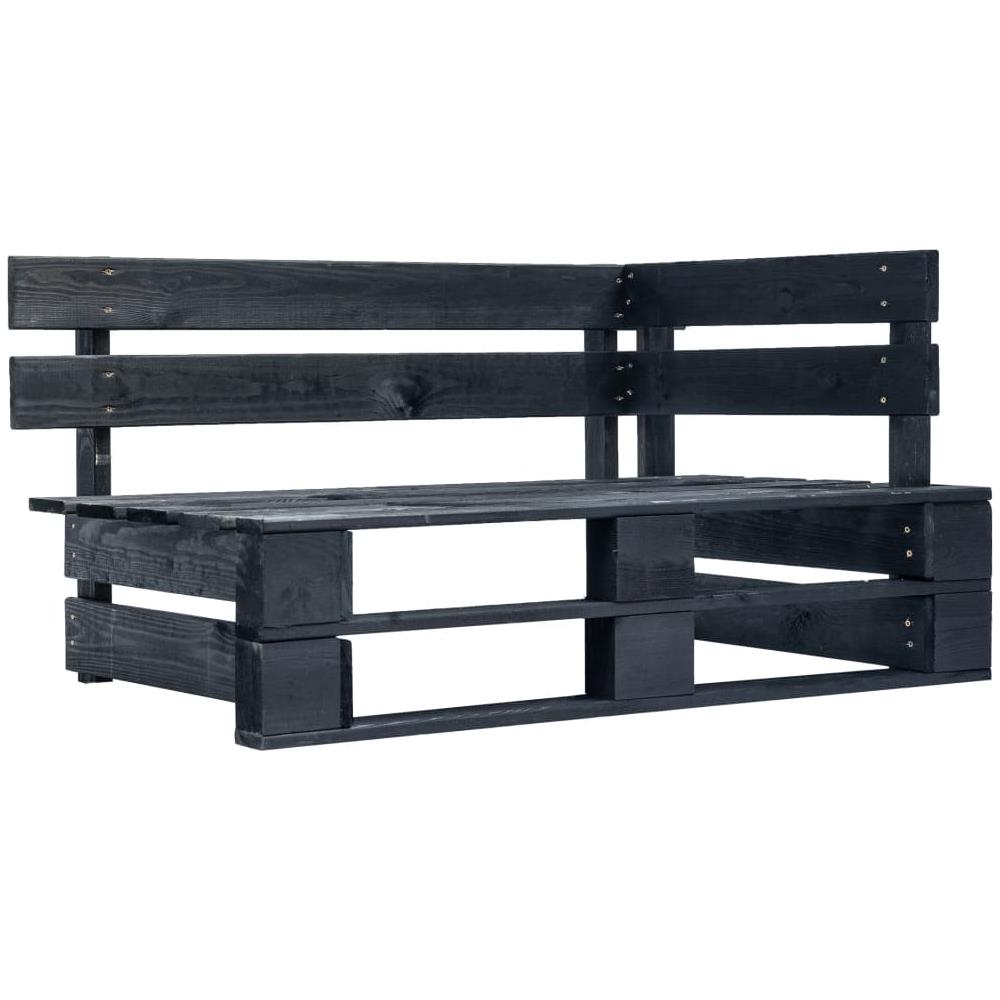 Panca Da Giardino Angolare Con Pallet In Legno Nera - Foto 1