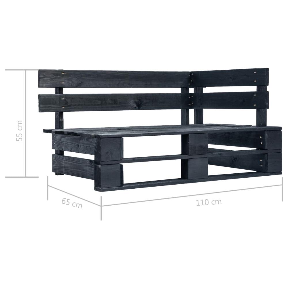 Panca Da Giardino Angolare Con Pallet In Legno Nera - Foto 5