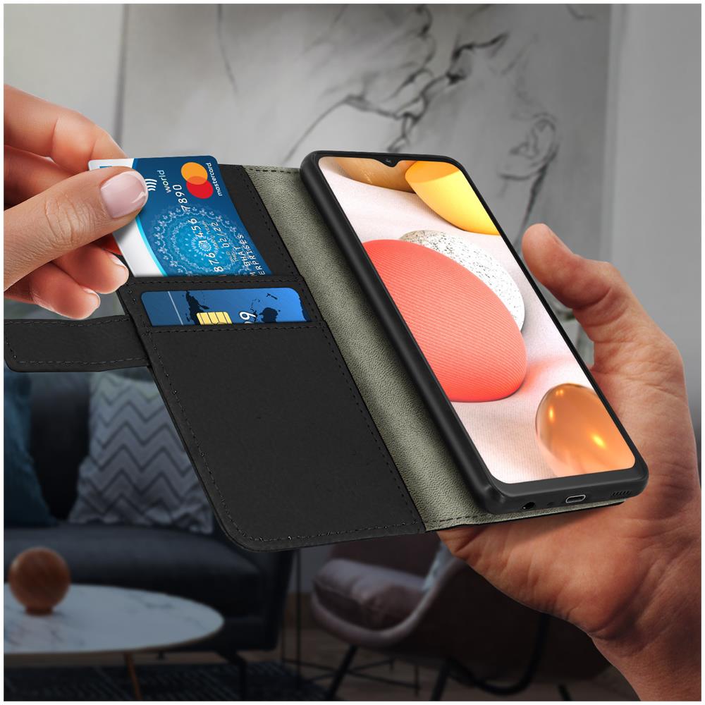 Custodia Samsung Galaxy A32 Portafoglio Supporto Video Cover Soft Touch Nero - Foto 2
