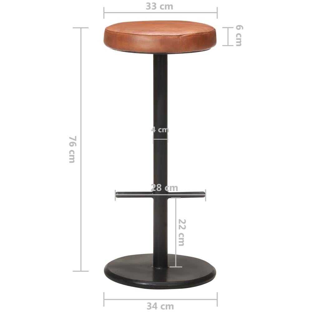 Sgabelli Da Bar 2 Pz Marroni In Vera Pelle - Foto 7