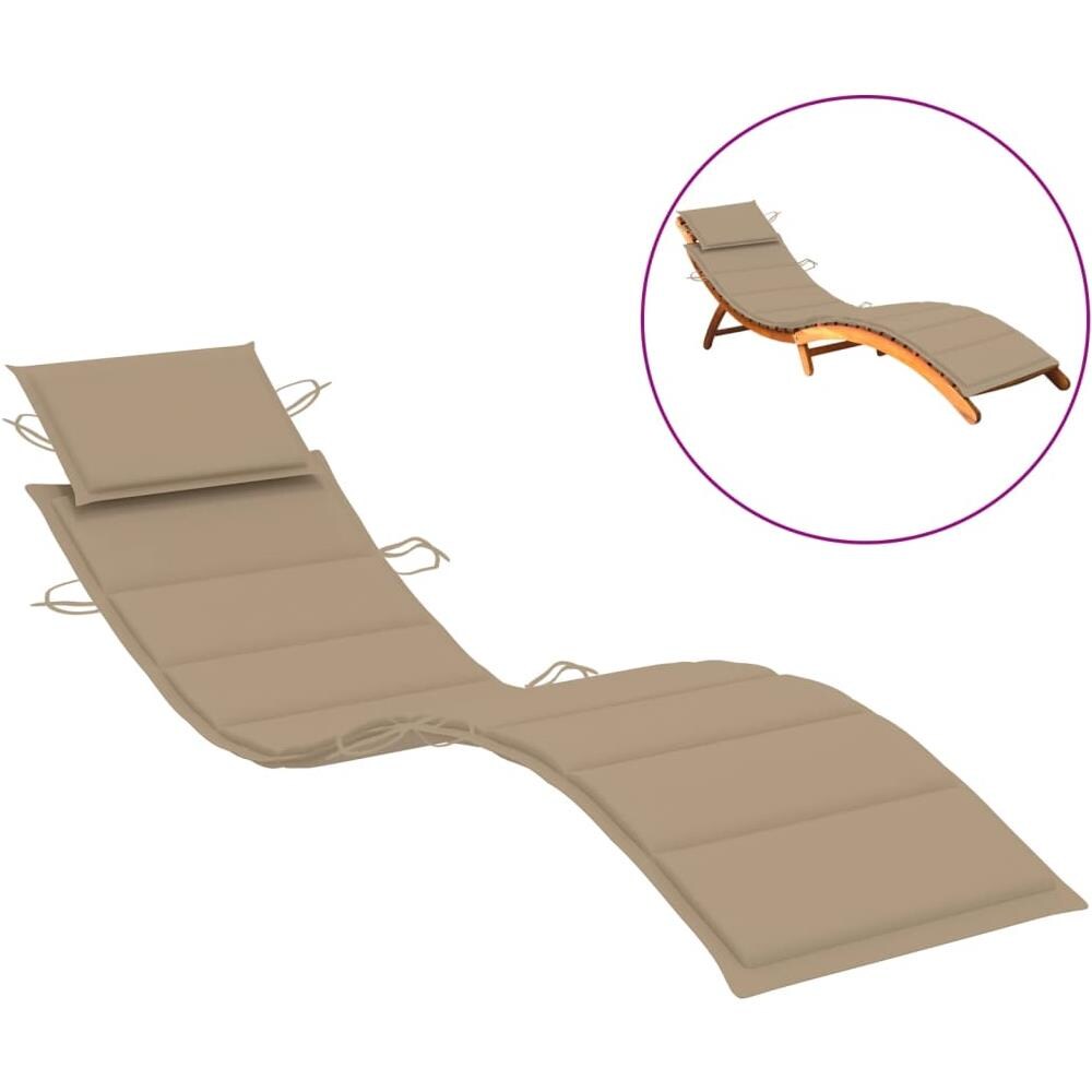 Cuscino per Lettino Prendisole Beige 186x58x4 cm - Foto 1