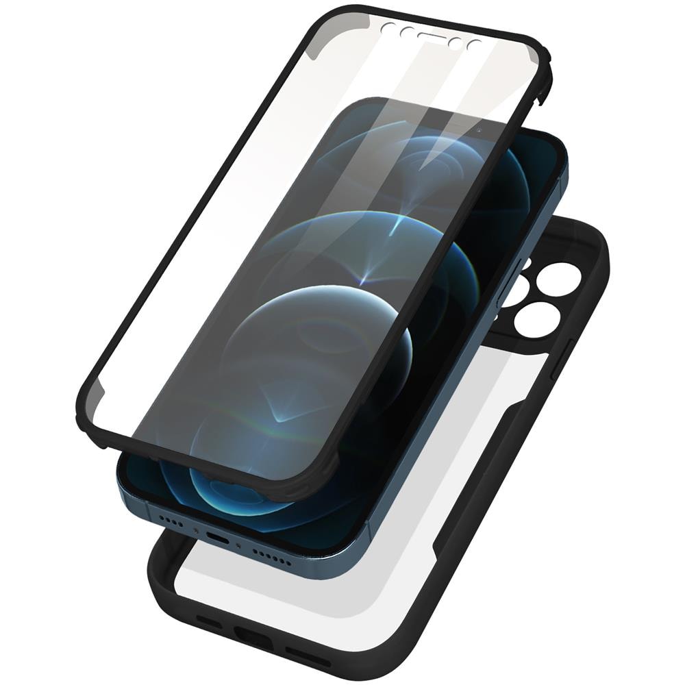 Cover Iphone 12 Pro Retro Plexiglass Fronte Polimero Rinforzata Bordo Nero - Foto 1