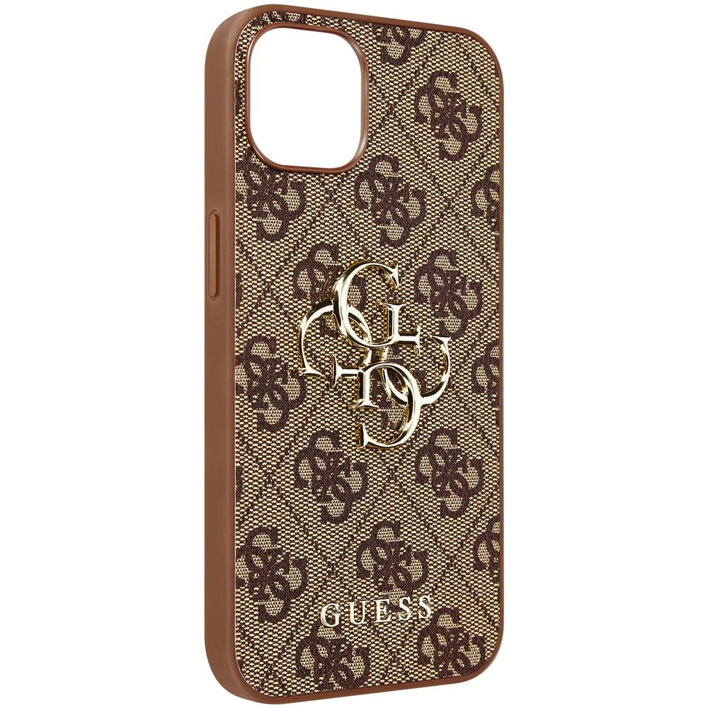 Cover Iphone 13 Pro Max Guess Modello ""4g"" Con Logo In Rilievo Marrone - Foto 2