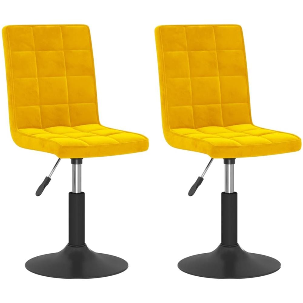 Sedie Da Pranzo Girevoli 2 Pz Giallo Senape In Velluto - Foto 2