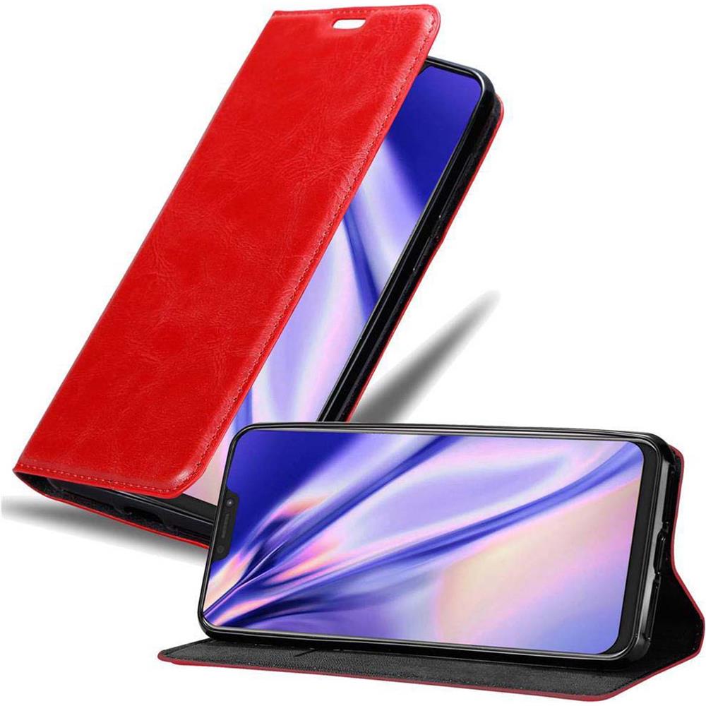 Custodia Compatibile Con Asus Zenfone 5z In Rosso Mela - Coperchio Protettiva Con Chiusura Magnetica, Funzione Stand E Tasca Per Le Carte - Foto 1