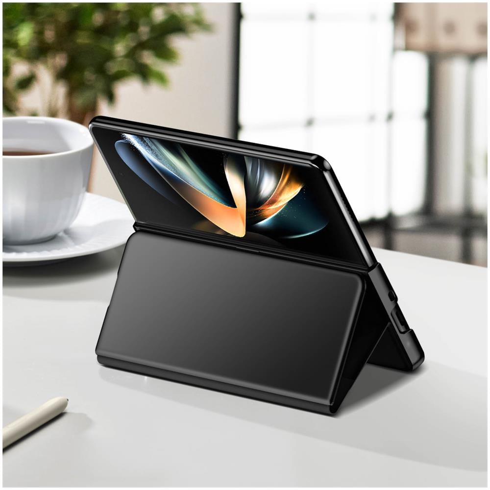 Cover Clear View Samsung Galaxy Z Fold4 Funzione Supporto Video Nera - Foto 5