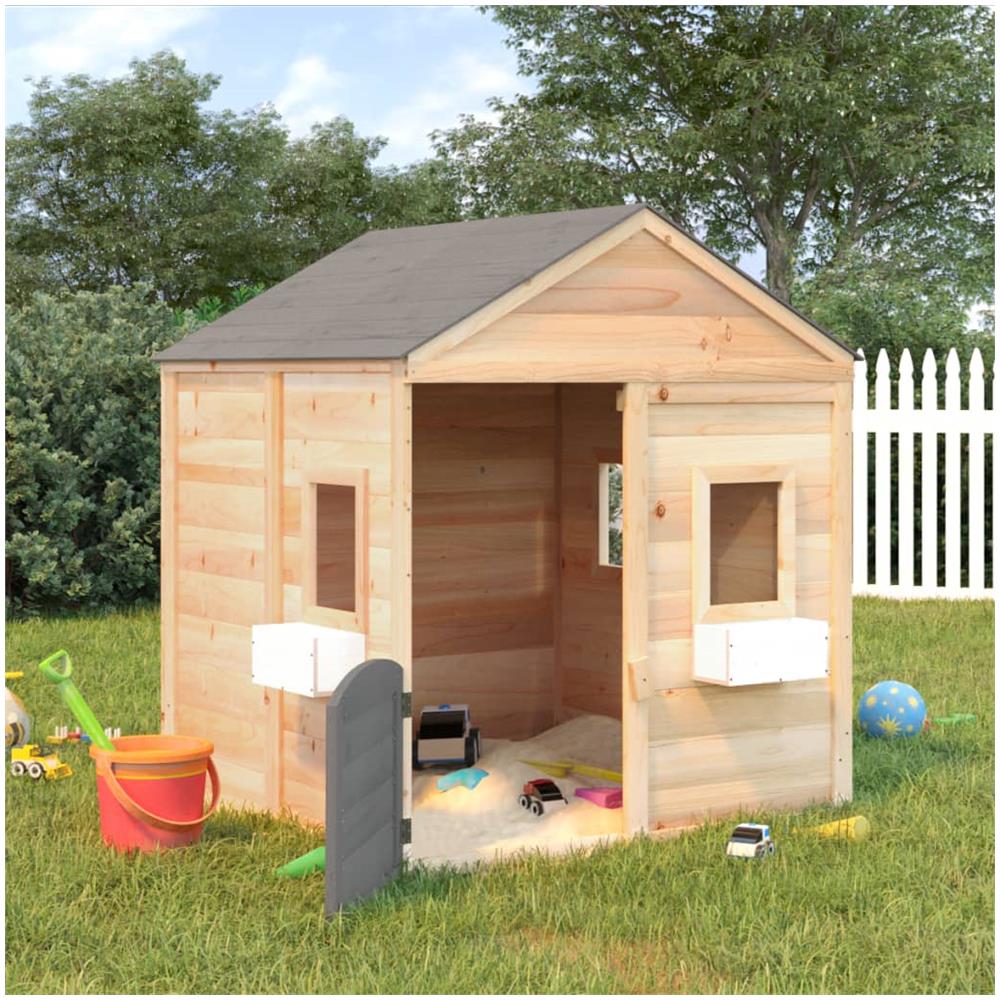 Casetta Con Porta Chiudibile E Vasi Fiori Legno Massello Abete - Foto 3