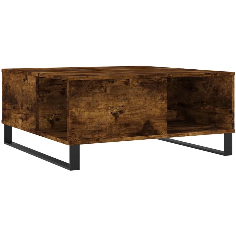 Tavolino Da Salotto Rovere Fumo 80x80x36,5 Cm Legno Multistrato - Foto 2