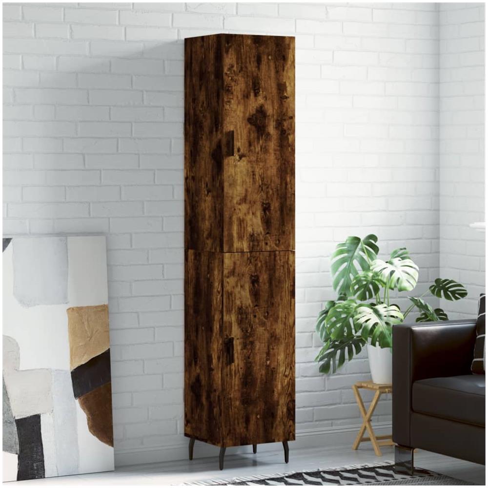 Credenza Rovere Fumo 34,5x34x180 Cm In Legno Multistrato - Foto 1