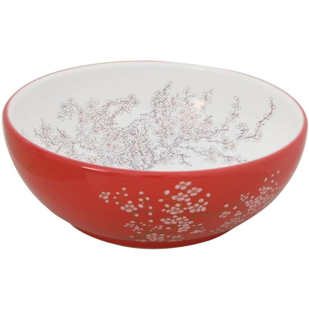 Lavabo Da Appoggio Bianco E Rosso Rotondo F41x14 Cm Ceramica - Foto 3