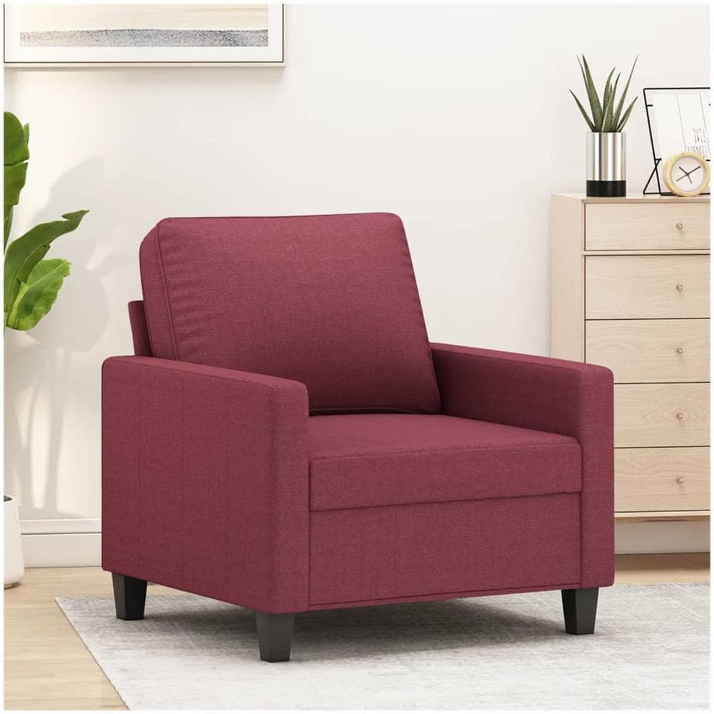 Poltrona Rosso Vino 60 Cm In Tessuto - Foto 1